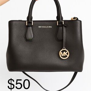 Michael Kors Black Satchel with Gold Accents